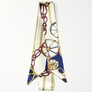 ⤵️⤵️1pc Blue Royal Design Satin Scarves